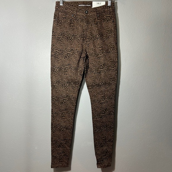 INC Leopard Print Skinny Pants High Rise Core Denim Brown Animal Print Size 6/28 - Picture 3 of 7